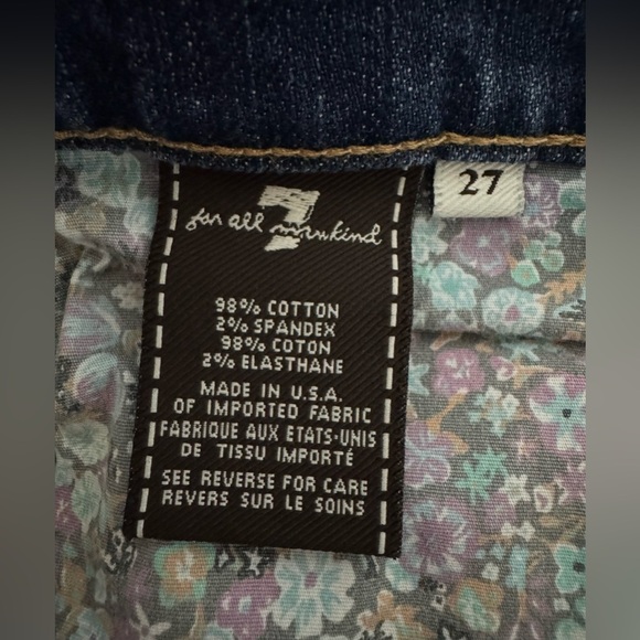 7 For All Mankind Josefina Crop Skinny Boyfriend Jeans Distressed Size 27 - Picture 8 of 14